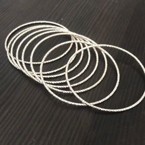 8 piece silver bracelet set